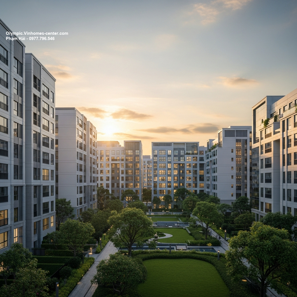 Không gian xanh Vinhomes Olympic - hình ảnh minh họa dự án